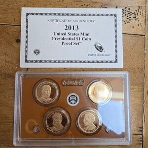 2013 United States Mint Presidential $1 Coin Proof Set - Gold Tone